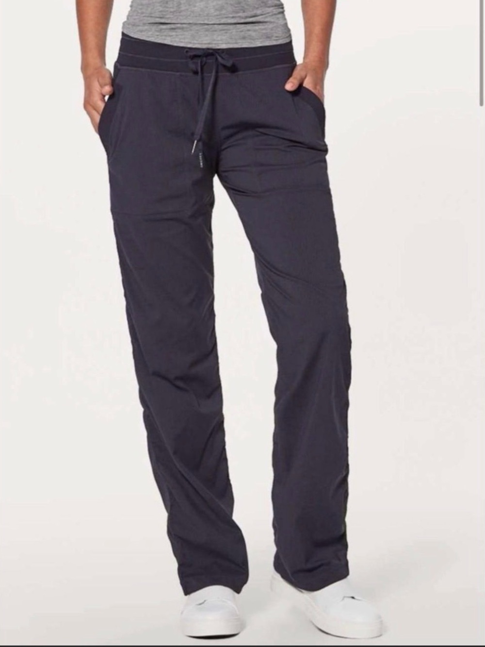 Lululemon Dance Studio Mid-Rise Pants Black Ribbed Size 12 EUC